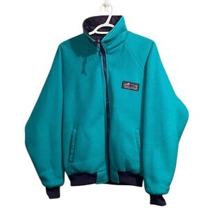Vtg 90s Misty Mountain Reversible Jacket Fleece Purple Turquoise Unisex Small